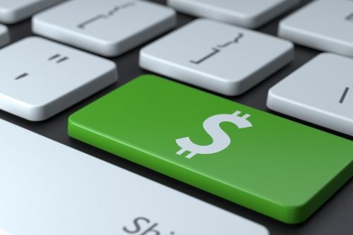 Money Button on a keyboard